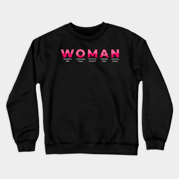 the meaning of every word "WOMAN" Crewneck Sweatshirt by victorstore